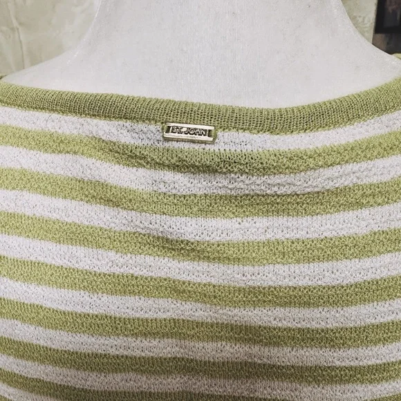 St. John Vintage Fitted White and Yellow/Green Sleeveless Tank Top - Picture 5 of 7